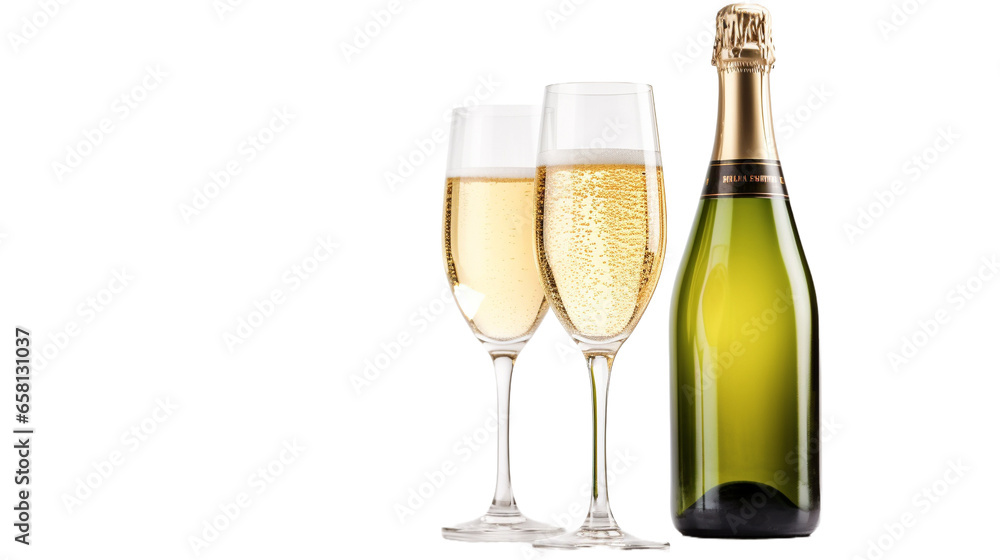 Champaign bottle isolated on a transparent background. Champaign bottle isolated on a transparent background.