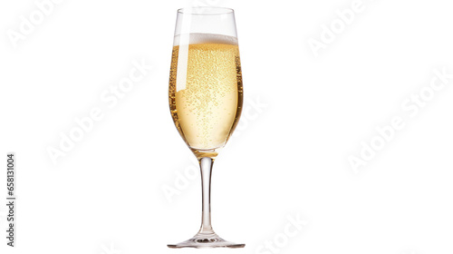 Champagne flute isolated on a transparent background.
