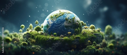 illustration of Earth a small planet in space on Earth Day