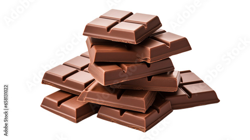 Chocolate bars isolated on a transparent background.