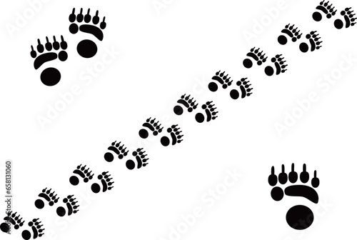 パンダの足跡のイメージイラストセット