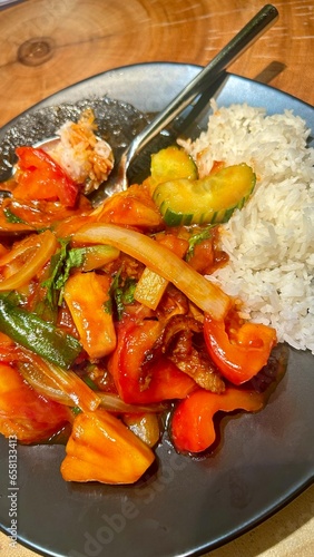 Thai food, sweet and sour stir-fry