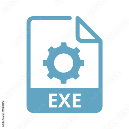 EXE File Icon. Vector File Format. EXE File Extension Modern Flat Design