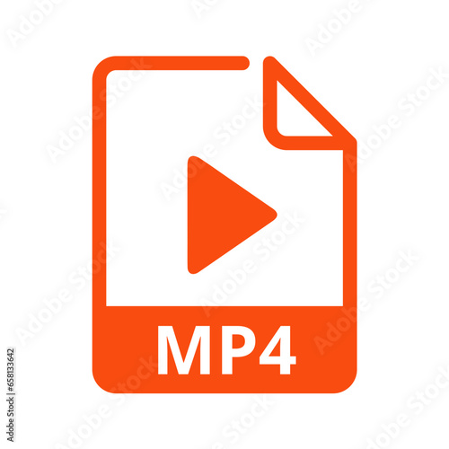 MP4 File Icon. Vector File Format. MP4 File Extension Modern Flat Design