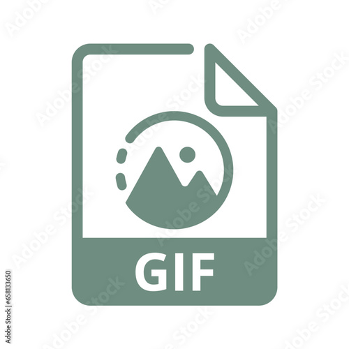 GIF File Icon. Vector File Format. Image File Extension Modern Flat Design