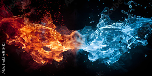 water and fire abstract stock backgrounds © Haleema