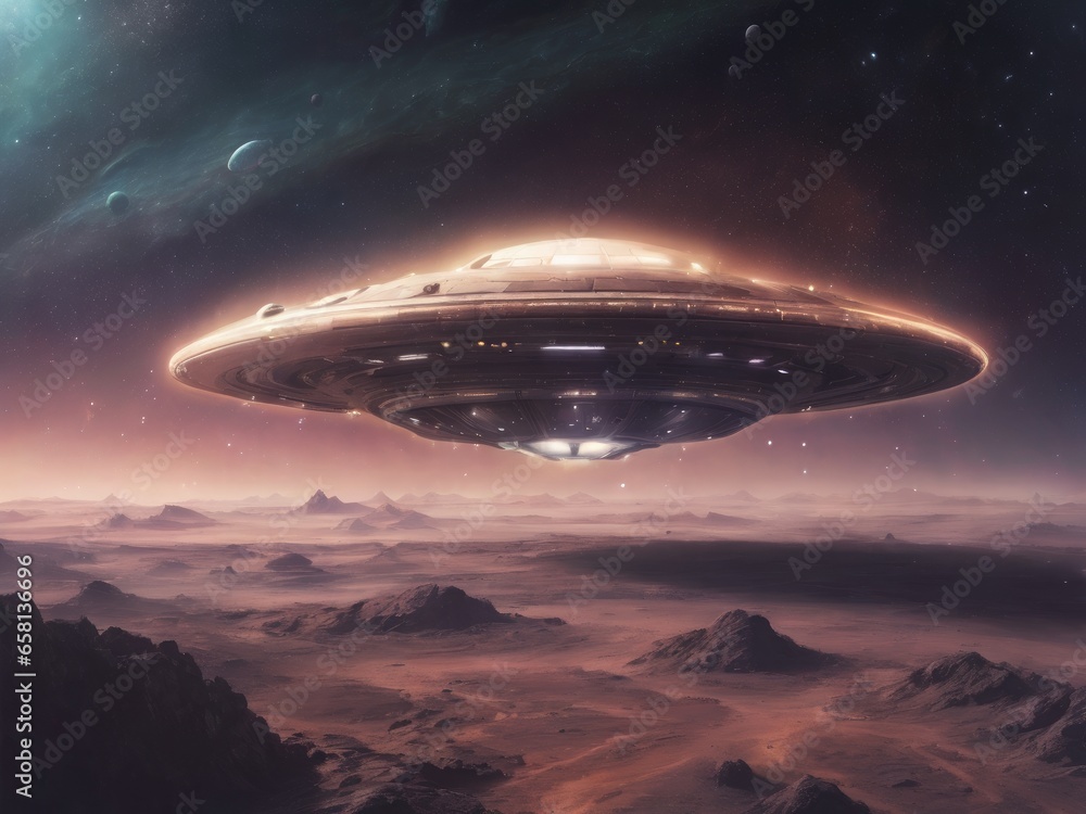 Aliens flying saucers and ufo come to earth created by AI. Aliens flying saucers and ufo come to earth created by AI.