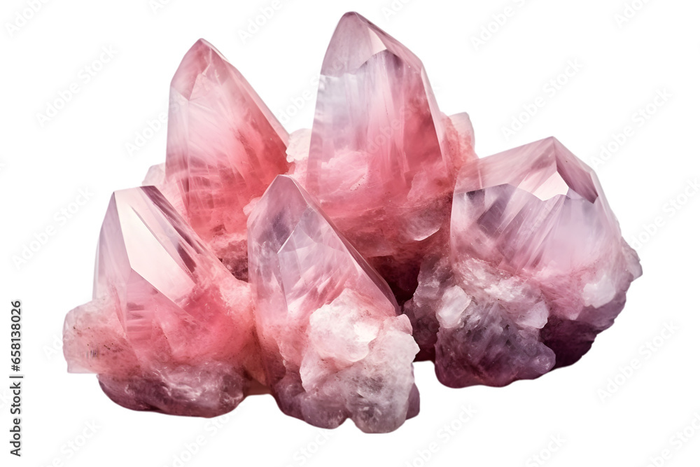 Fototapeta premium Large Blush Crystal Isolated on Transparent or White Background, PNG