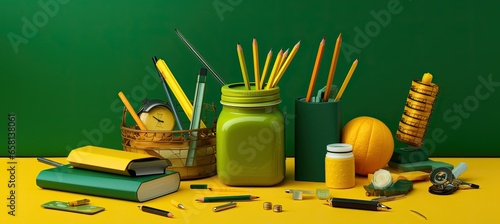 School items on desk