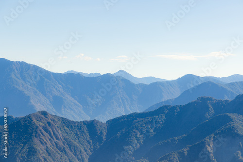 Beautiful Taiwan Alishan mountain range landscape © leungchopan