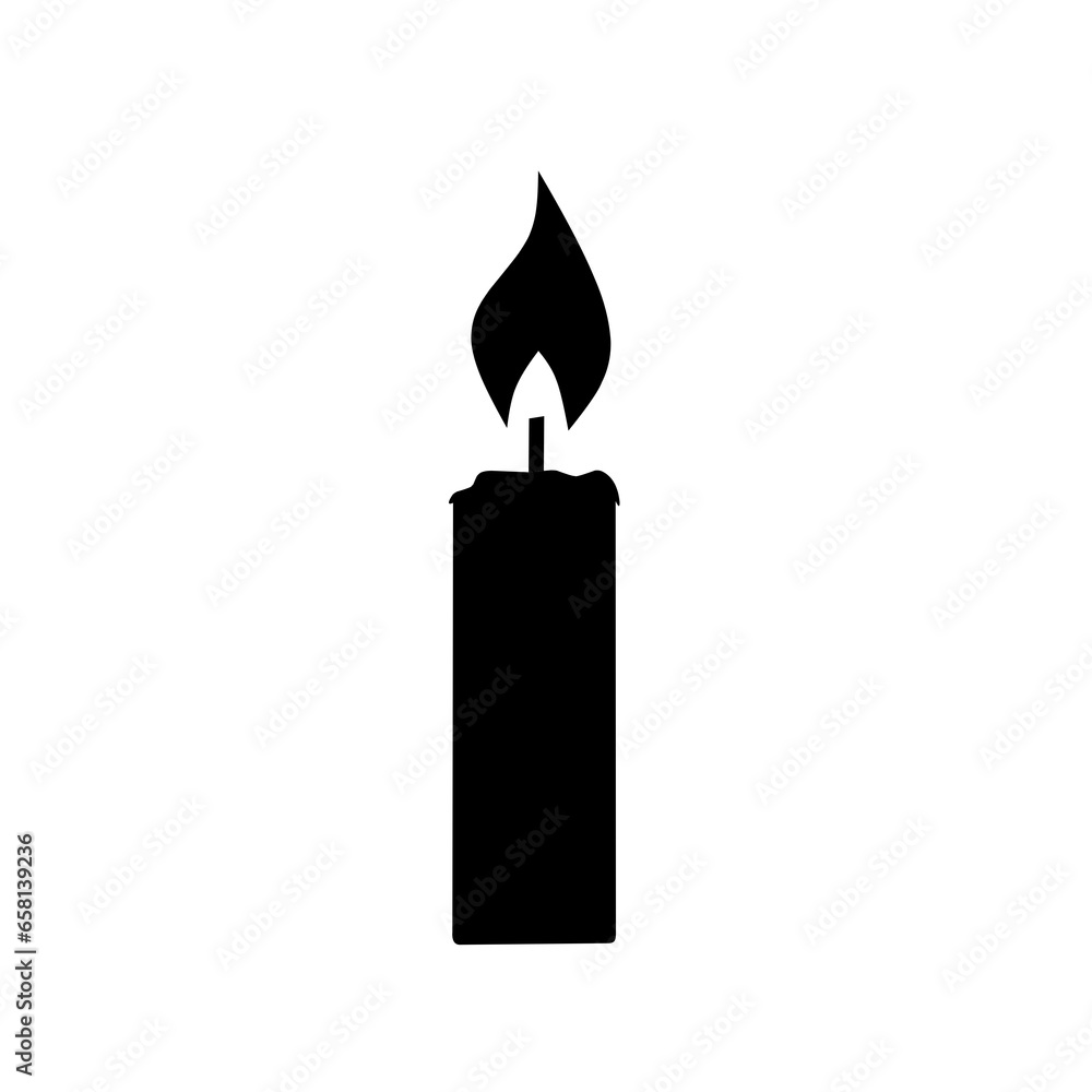 vector burning candle on white background.candle icon vector burning candle on white background.candle icon