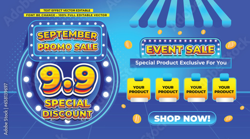 9 9 SEPTEMBER SPECIAL DISCOUNT 3D TEXT EDITABLE PAYDAY SPECIAL FLASH SALE EVENT CASHBACK SOCIAL MEDIA PROMO GIVEAWAY TEMPLATE BACKGROUND