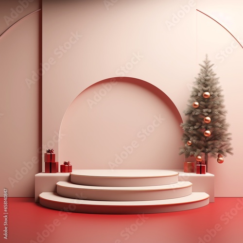 Christmas podium pedestal stand for product photo  © fledermausstudio