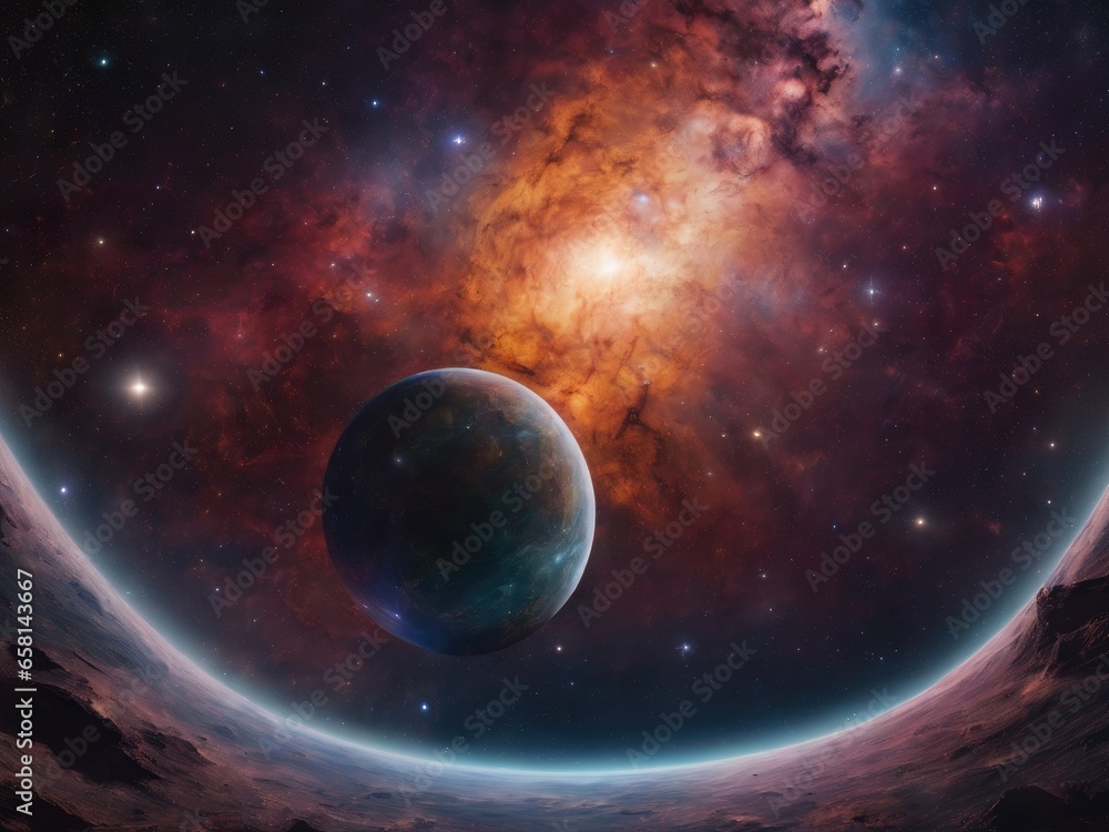 Obraz premium planet in space created by AI.