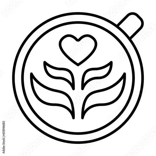 Cup of coffee, coffee art, mug icon - Coffee Shop Lineal