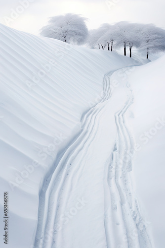 skiing in the snow, generative ai © ketkata