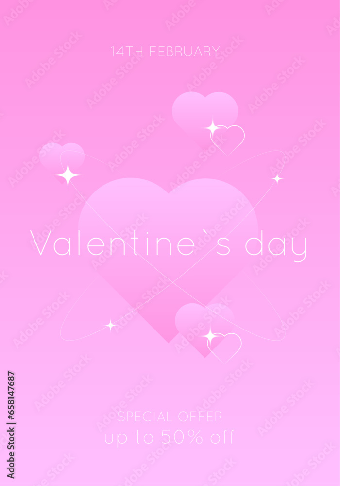 Happy Valentine's Day square greeting cards. Trendy gradients, blurred shapes, typography, y2k.m