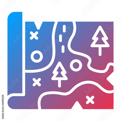 Vector Design Treasure Map Icon Style