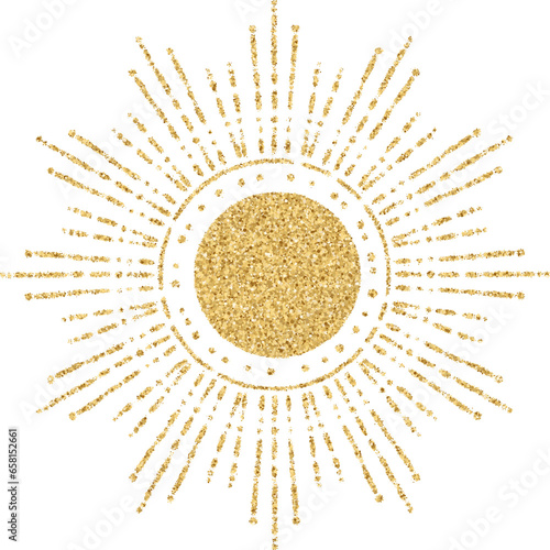 Golden magical lunar solar symbols