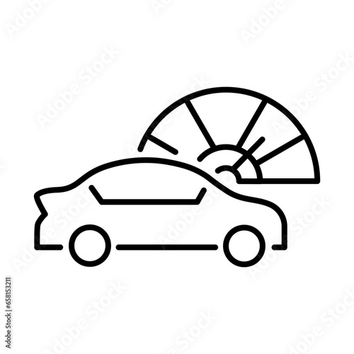 Car with speedo icon vector. Vector sign car and speedo