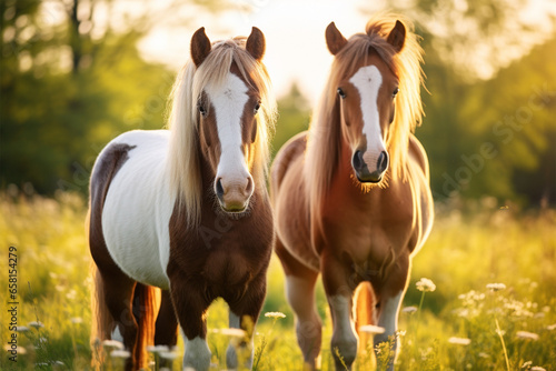 a pair of cute horses