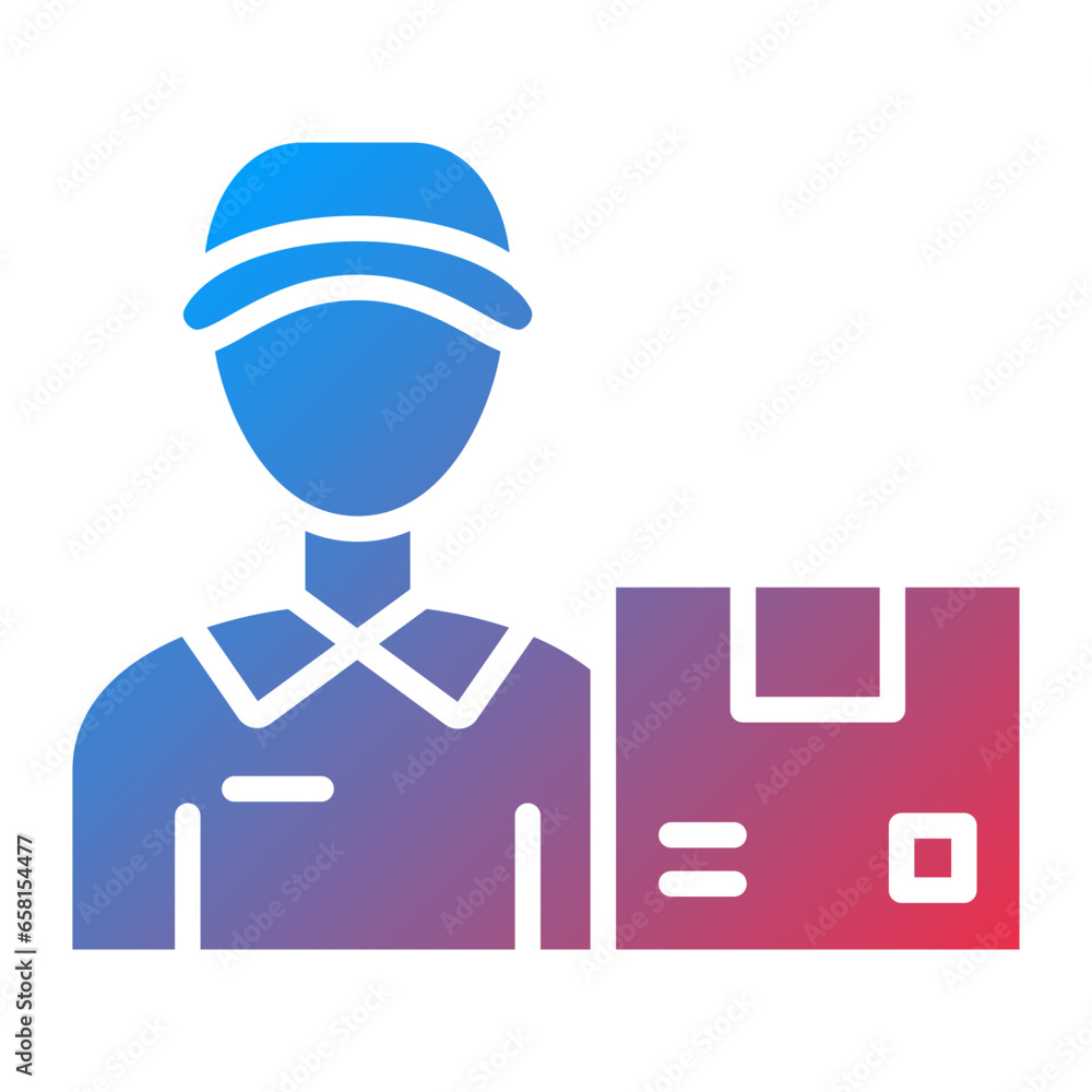 Vector Design Delivery Man Icon Style
