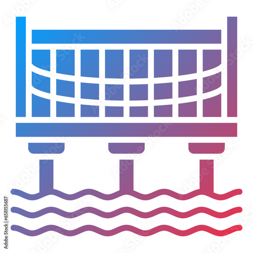 Vector Design Water Bridge Icon Style