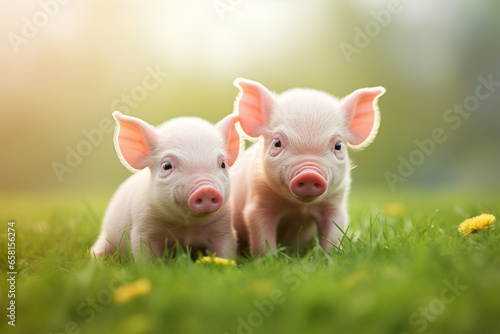 a pair of cute pigs © Yoshimura