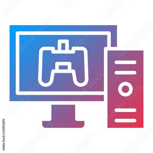 Vector Design Gaming Pc Icon Style