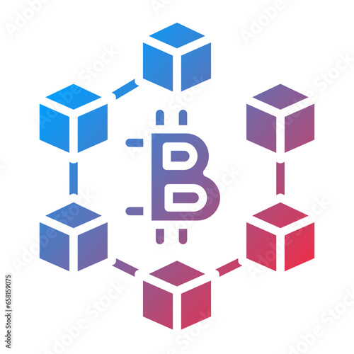 Vector Design Blockchain Icon Style