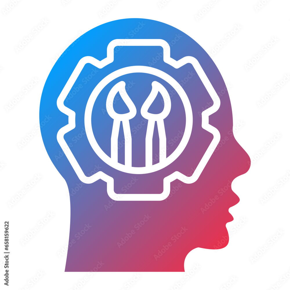 Vector Design Artistic Thinking Icon Style Vector Design Artistic Thinking Icon Style