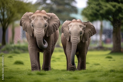 a pair of cute elephants
