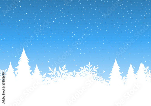 Christmas background with a snowy landscape design