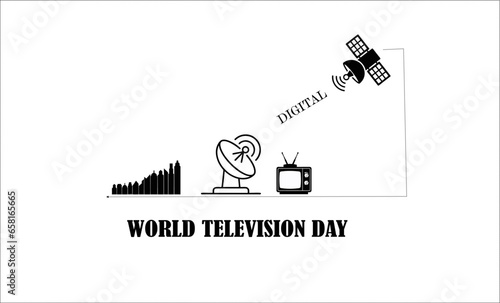 lustration set of icons citty signal tower tv and satelite a day of world television day