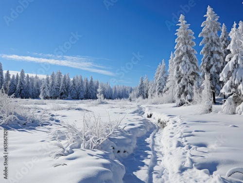a beautiful snowy landscape in winter © Retamosa