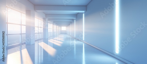 Sunlit Hallway  Illuminated Pathway with Radiant Sunlight Streaming Through