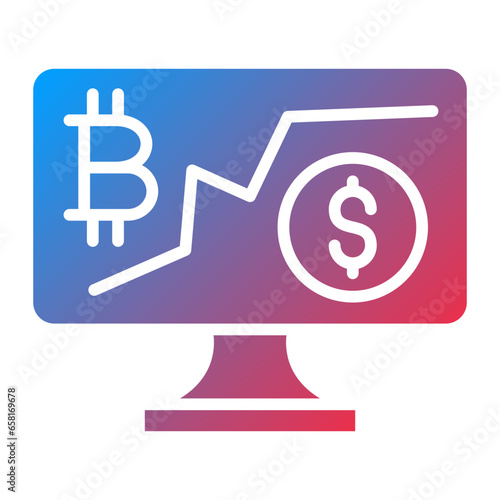 Cryptocurrency Investment Icon Style