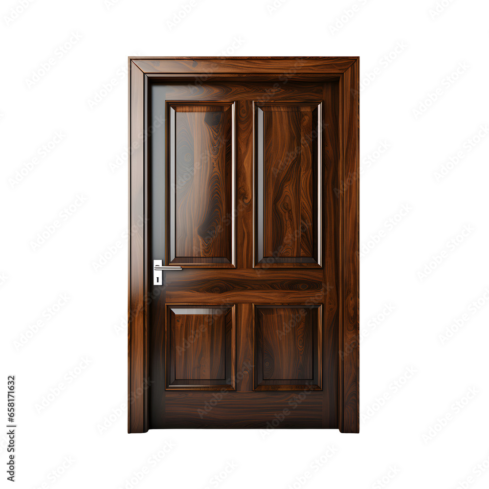 wood door isolated on transparent background