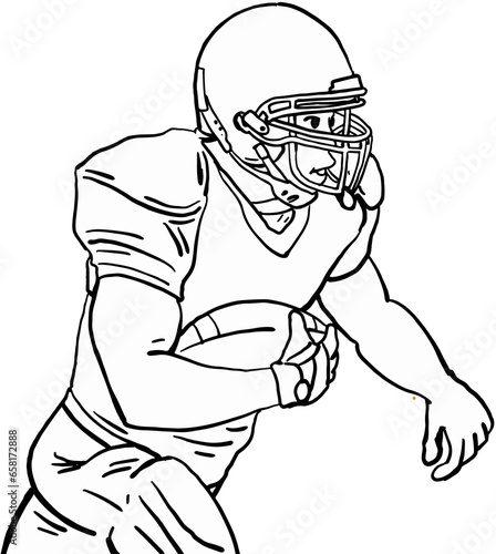American football player on white background