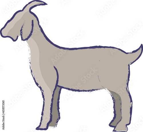 Goat hand drawn vector illustration