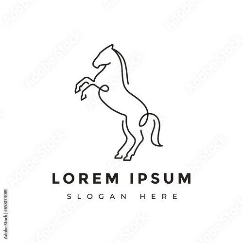 horse minimalist animal mammal logo design vector art graphic