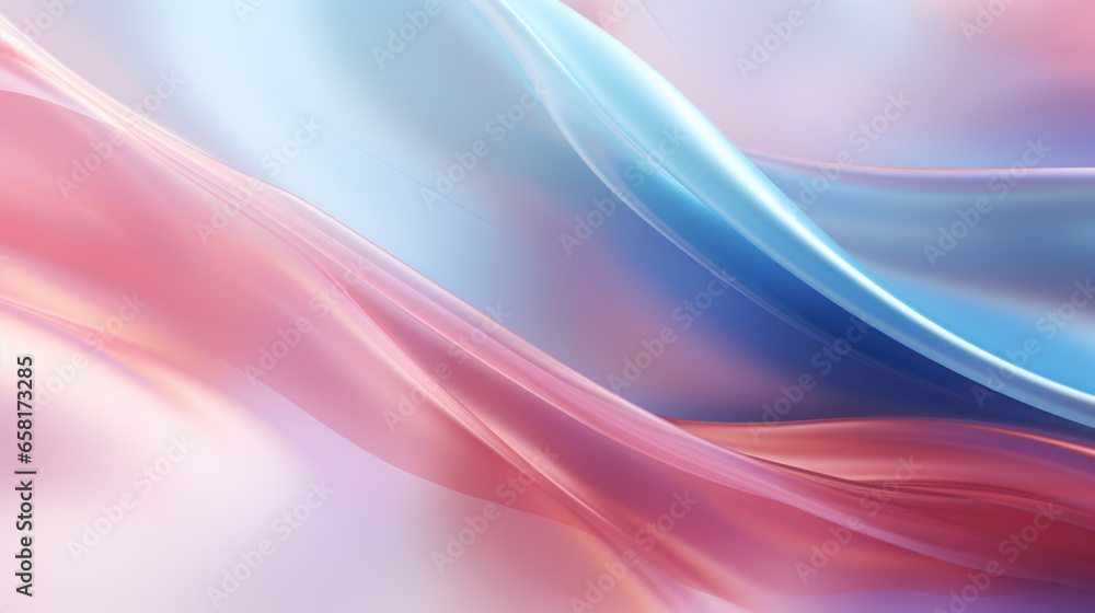 Fototapeta premium Pastel Wispy Smooth Liquid Wave Abstract Background, Generative AI