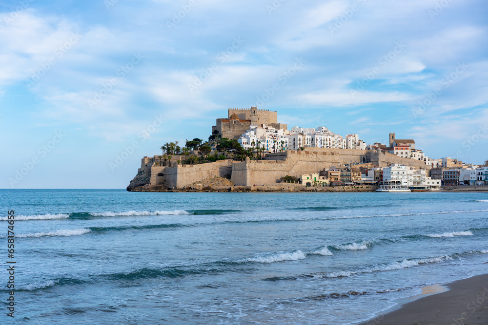 Peniscola city view with beach on the coast of Spain Peniscola city view with beach on the coast of Spain