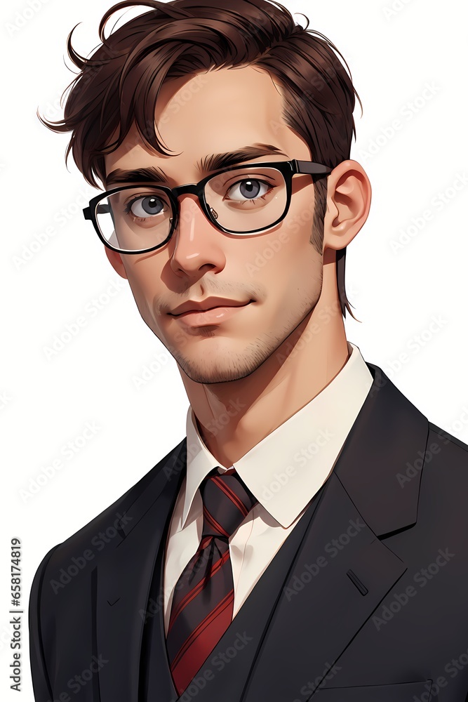 Illustration of Stylish Men in Glasses. Illustration of Stylish Men in Glasses.