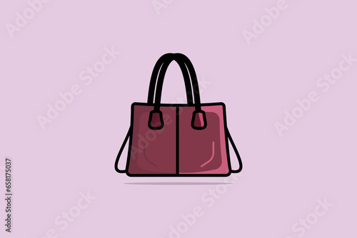 Stylish Ladies Handbag for Fashion vector illustration. Beauty fashion objects icon concept. Elegant ladies bright leather bag, female fashion accessories vector design.