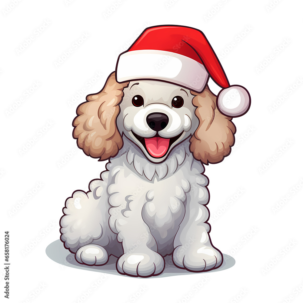 Cute Poodle Christmas Clipart Illustration Cute Poodle Christmas Clipart Illustration