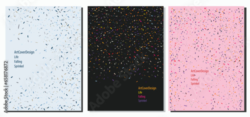 falling colorful sprinkle, flake, snow, decoration banner background, cover wallpaper