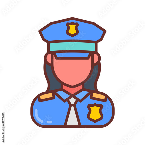 Police Woman icon in vector. Illustration