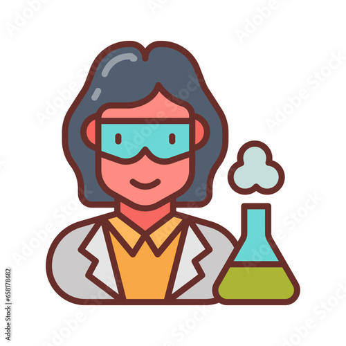 Scientist icon in vector. Illustration