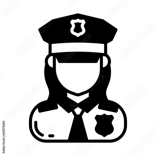 Police Woman icon in vector. Illustration